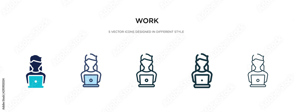 Aufkleber work icon in different style vector illustration. two colored and black work vector icons designed i