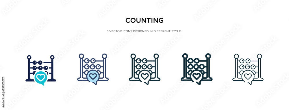 Poster counting icon in different style vector illustration. two colored and black counting vector icons de