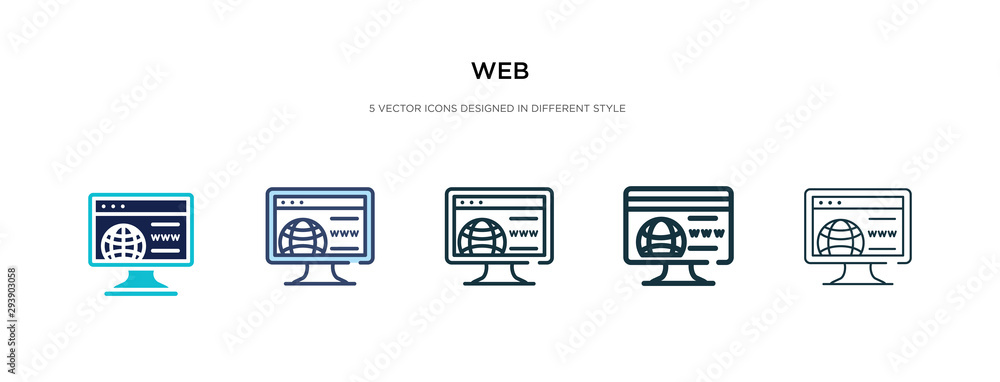 Poster web icon in different style vector illustration. two colored and black web vector icons designed in 