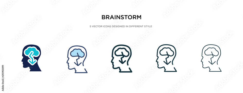 Poster brainstorm icon in different style vector illustration. two colored and black brainstorm vector icon