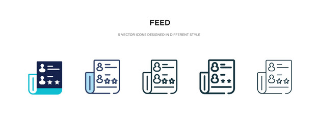 feed icon in different style vector illustration. two colored and black feed vector icons designed in filled, outline, line and stroke style can be used for web, mobile, ui