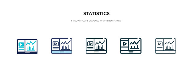 statistics icon in different style vector illustration. two colored and black statistics vector icons designed in filled, outline, line and stroke style can be used for web, mobile, ui