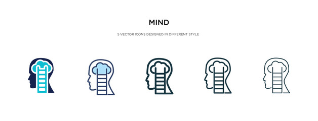 mind icon in different style vector illustration. two colored and black mind vector icons designed in filled, outline, line and stroke style can be used for web, mobile, ui