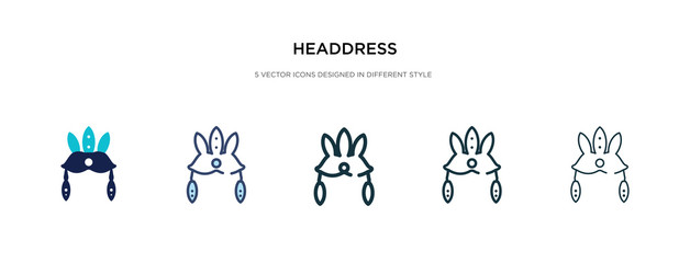 headdress icon in different style vector illustration. two colored and black headdress vector icons designed in filled, outline, line and stroke style can be used for web, mobile, ui