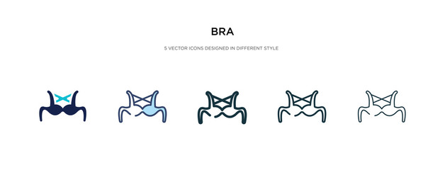 bra icon in different style vector illustration. two colored and black bra vector icons designed in filled, outline, line and stroke style can be used for web, mobile, ui