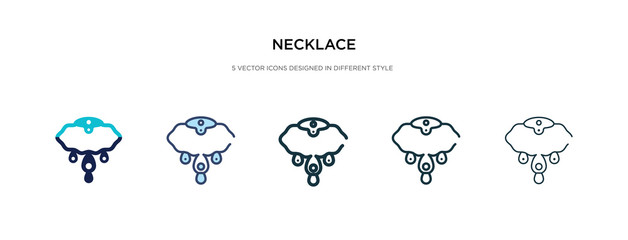 necklace icon in different style vector illustration. two colored and black necklace vector icons designed in filled, outline, line and stroke style can be used for web, mobile, ui