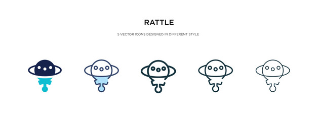 rattle icon in different style vector illustration. two colored and black rattle vector icons designed in filled, outline, line and stroke style can be used for web, mobile, ui