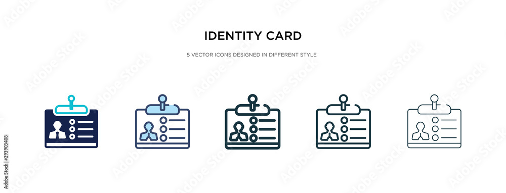 Poster identity card icon in different style vector illustration. two colored and black identity card vecto