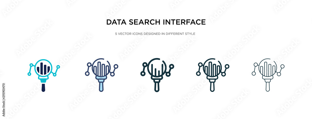 Poster data search interface icon in different style vector illustration. two colored and black data search