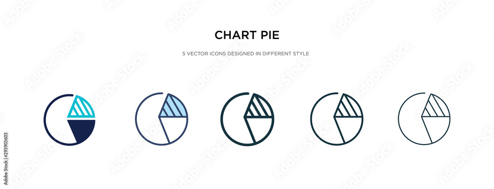 Aufkleber chart pie icon in different style vector illustration. two colored and black chart pie vector icons 