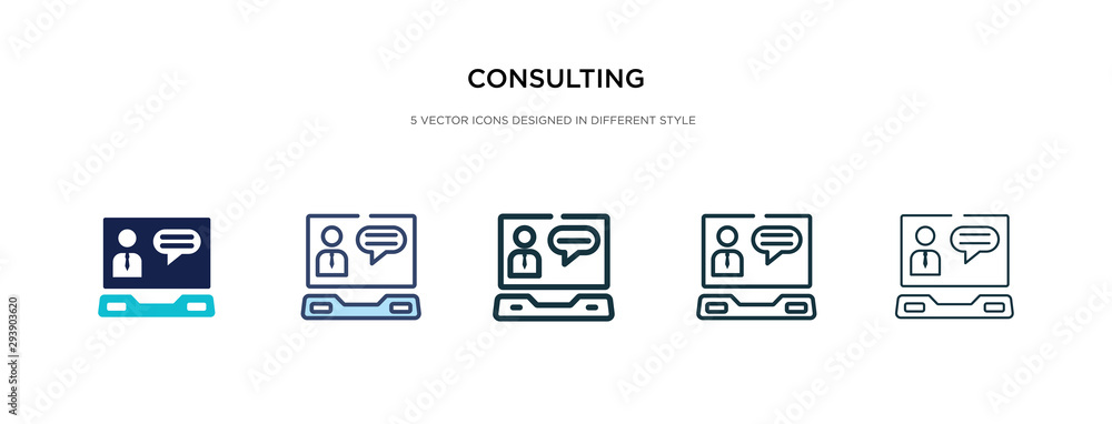 Poster consulting icon in different style vector illustration. two colored and black consulting vector icon