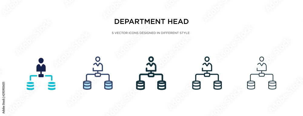 Poster department head icon in different style vector illustration. two colored and black department head v