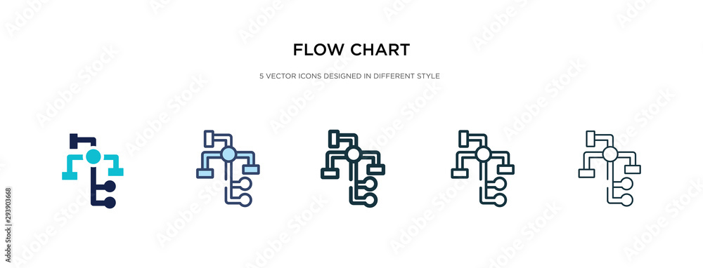 Poster flow chart icon in different style vector illustration. two colored and black flow chart vector icon
