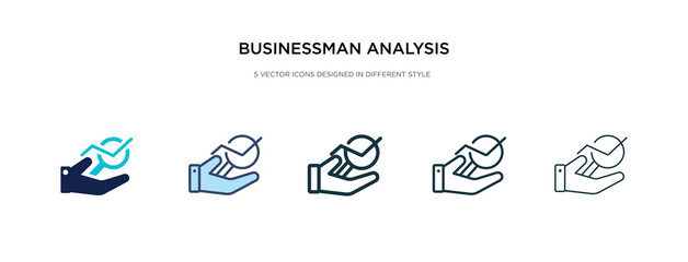 businessman analysis icon in different style vector illustration. two colored and black businessman analysis vector icons designed in filled, outline, line and stroke style can be used for web,