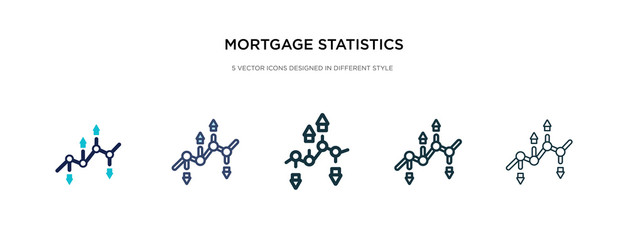 mortgage statistics icon in different style vector illustration. two colored and black mortgage statistics vector icons designed in filled, outline, line and stroke style can be used for web,