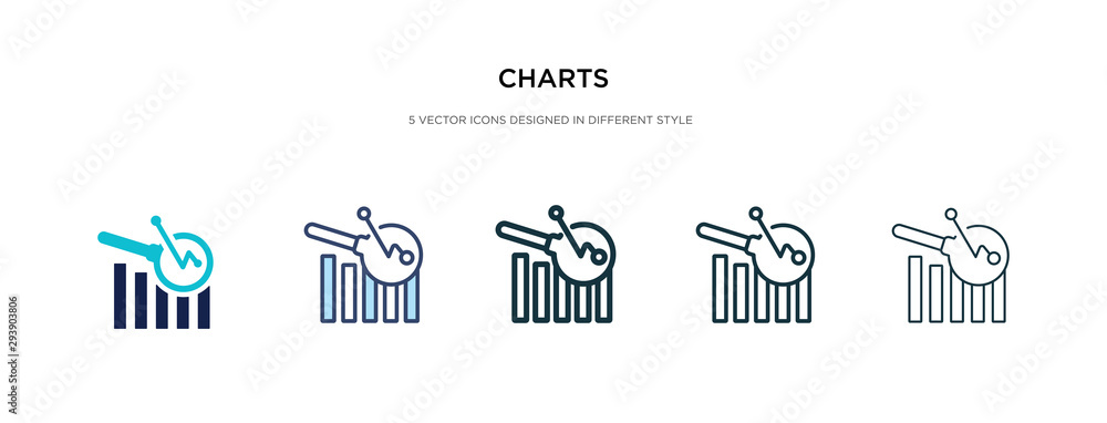 Poster charts icon in different style vector illustration. two colored and black charts vector icons design