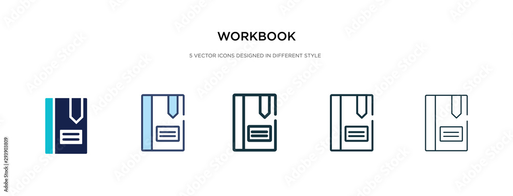Poster workbook icon in different style vector illustration. two colored and black workbook vector icons de
