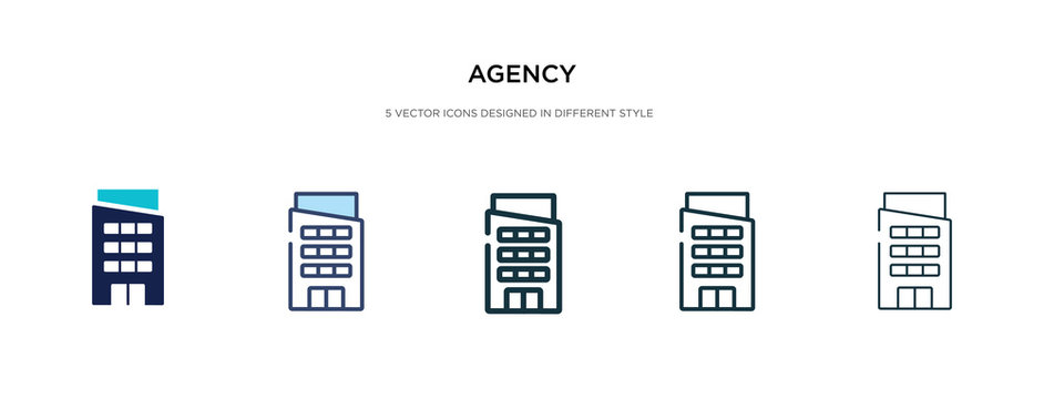 agency icon in different style vector illustration. two colored and black agency vector icons designed in filled, outline, line and stroke style can be used for web, mobile, ui