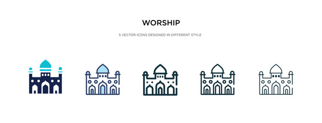 worship icon in different style vector illustration. two colored and black worship vector icons designed in filled, outline, line and stroke style can be used for web, mobile, ui