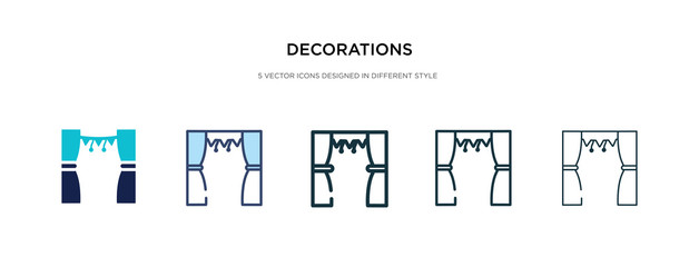 decorations icon in different style vector illustration. two colored and black decorations vector icons designed in filled, outline, line and stroke style can be used for web, mobile, ui