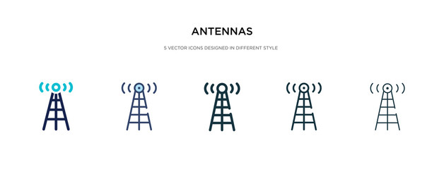 antennas icon in different style vector illustration. two colored and black antennas vector icons designed in filled, outline, line and stroke style can be used for web, mobile, ui