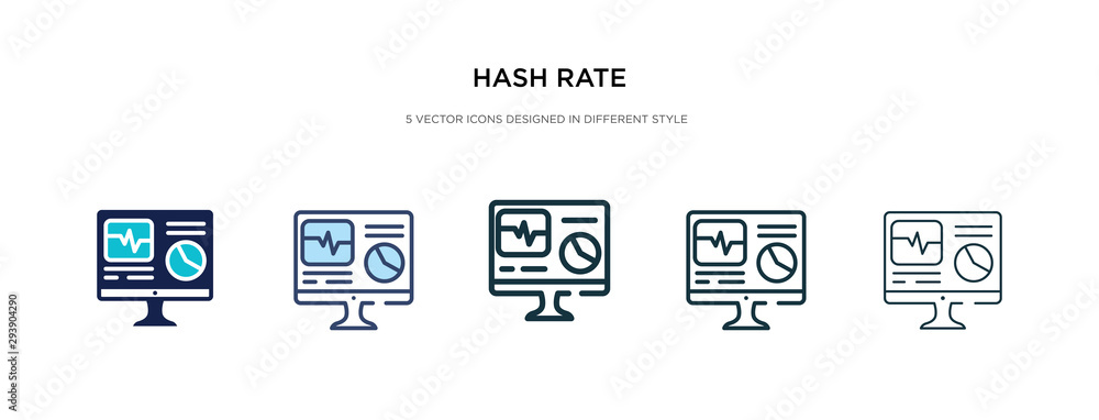 Poster hash rate icon in different style vector illustration. two colored and black hash rate vector icons 