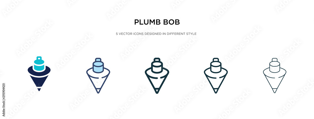 Poster plumb bob icon in different style vector illustration. two colored and black plumb bob vector icons 