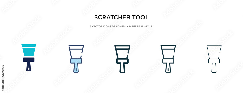 Poster scratcher tool icon in different style vector illustration. two colored and black scratcher tool vec