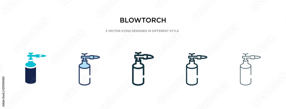 Aufkleber blowtorch icon in different style vector illustration. two colored and black blowtorch vector icons 