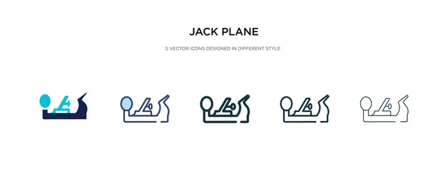 jack plane icon in different style vector illustration. two colored and black jack plane vector icons designed in filled, outline, line and stroke style can be used for web, mobile, ui