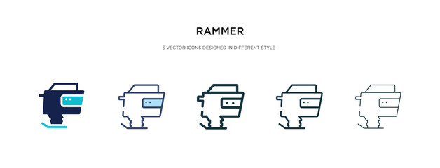 rammer icon in different style vector illustration. two colored and black rammer vector icons designed in filled, outline, line and stroke style can be used for web, mobile, ui