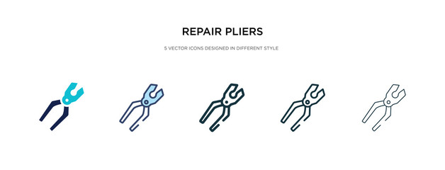 repair pliers icon in different style vector illustration. two colored and black repair pliers vector icons designed in filled, outline, line and stroke style can be used for web, mobile, ui
