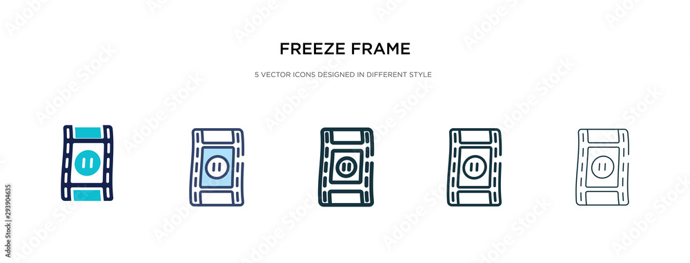 Poster freeze frame icon in different style vector illustration. two colored and black freeze frame vector 