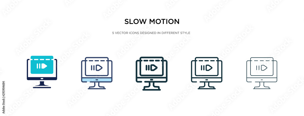 Poster slow motion icon in different style vector illustration. two colored and black slow motion vector ic
