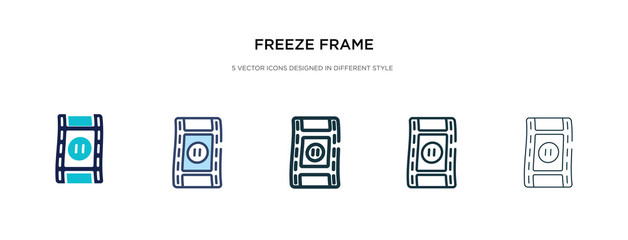 freeze frame icon in different style vector illustration. two colored and black freeze frame vector icons designed in filled, outline, line and stroke style can be used for web, mobile, ui
