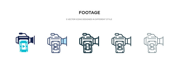 footage icon in different style vector illustration. two colored and black footage vector icons designed in filled, outline, line and stroke style can be used for web, mobile, ui
