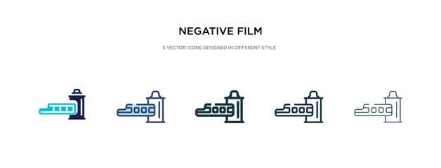 negative film icon in different style vector illustration. two colored and black negative film vector icons designed in filled, outline, line and stroke style can be used for web, mobile, ui