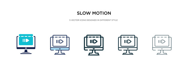 slow motion icon in different style vector illustration. two colored and black slow motion vector icons designed in filled, outline, line and stroke style can be used for web, mobile, ui