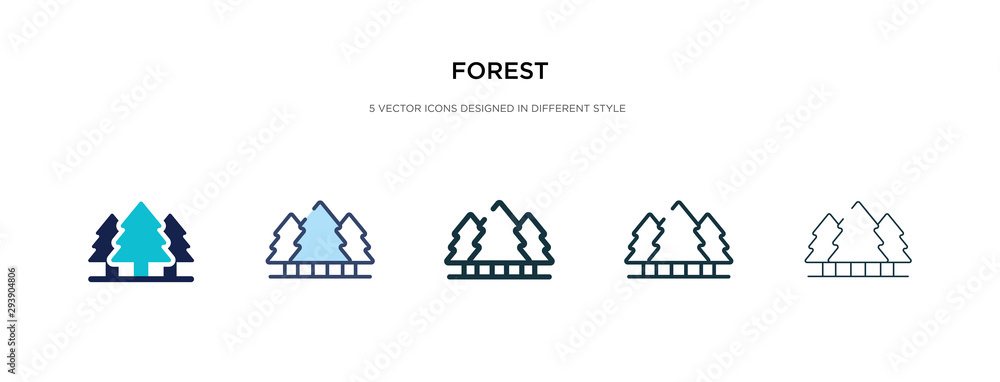 Aufkleber forest icon in different style vector illustration. two colored and black forest vector icons design