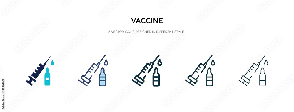 Poster vaccine icon in different style vector illustration. two colored and black vaccine vector icons desi