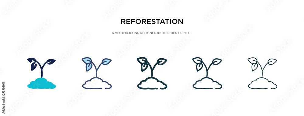 Poster reforestation icon in different style vector illustration. two colored and black reforestation vecto