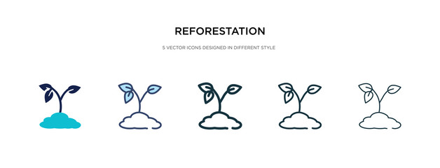 reforestation icon in different style vector illustration. two colored and black reforestation vector icons designed in filled, outline, line and stroke style can be used for web, mobile, ui