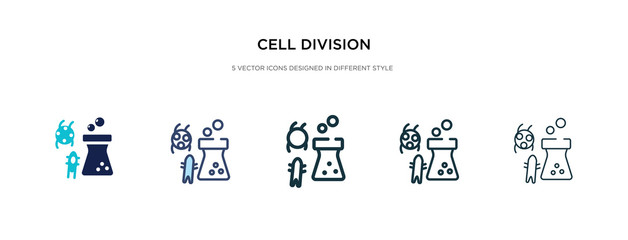 Fototapeta na wymiar cell division icon in different style vector illustration. two colored and black cell division vector icons designed in filled, outline, line and stroke style can be used for web, mobile, ui