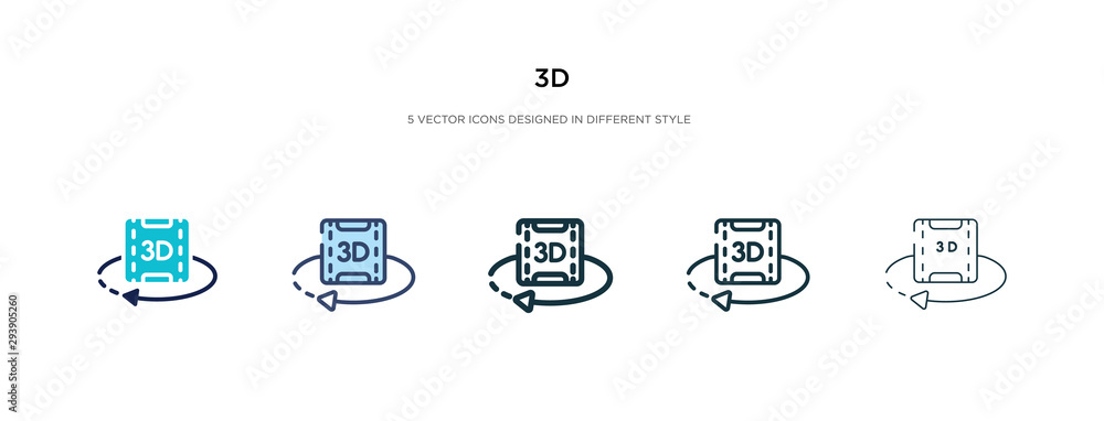 Poster 3d icon in different style vector illustration. two colored and black 3d vector icons designed in fi