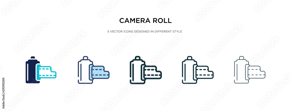 Poster camera roll icon in different style vector illustration. two colored and black camera roll vector ic