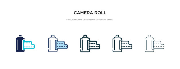 camera roll icon in different style vector illustration. two colored and black camera roll vector icons designed in filled, outline, line and stroke style can be used for web, mobile, ui