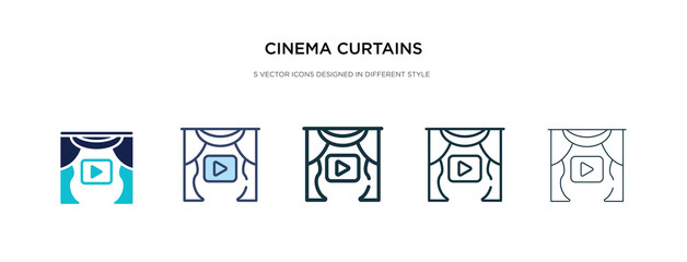 cinema curtains icon in different style vector illustration. two colored and black cinema curtains vector icons designed in filled, outline, line and stroke style can be used for web, mobile, ui