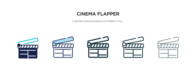 cinema flapper icon in different style vector illustration. two colored and black cinema flapper vector icons designed in filled, outline, line and stroke style can be used for web, mobile, ui