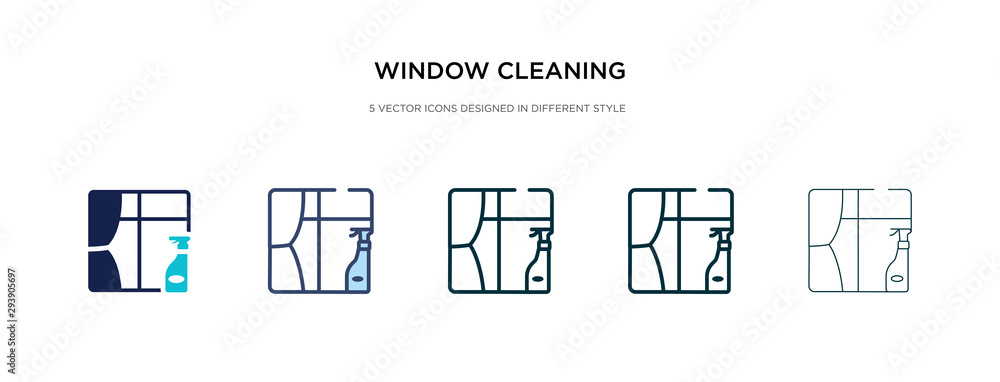 Poster window cleaning icon in different style vector illustration. two colored and black window cleaning v