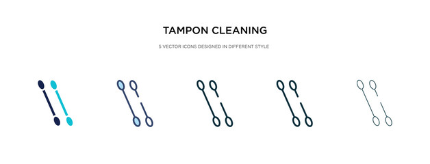 tampon cleaning icon in different style vector illustration. two colored and black tampon cleaning vector icons designed in filled, outline, line and stroke style can be used for web, mobile, ui